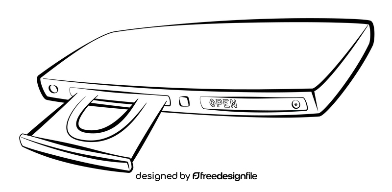 Dvd player black and white clipart