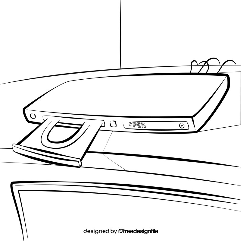 Dvd player black and white vector