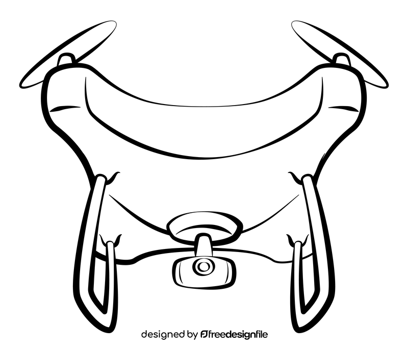 Drone black and white clipart