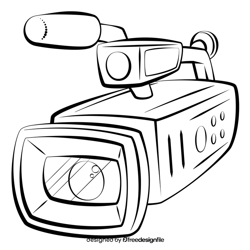 Camcorder black and white clipart