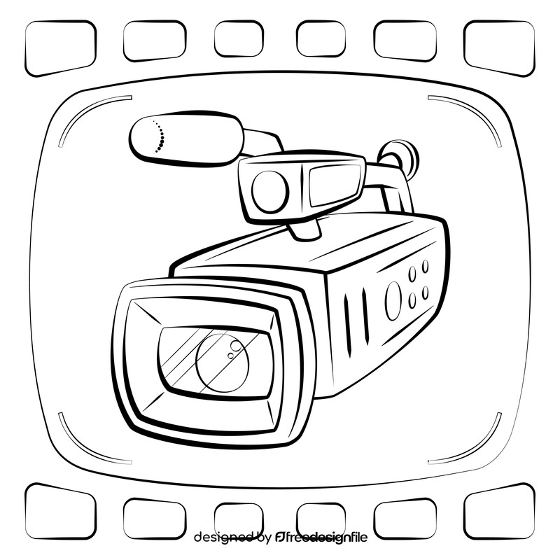 Camcorder black and white vector