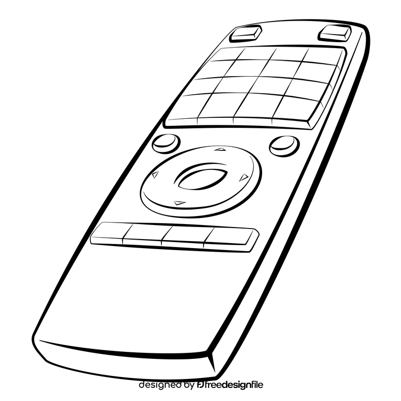 Remote black and white clipart