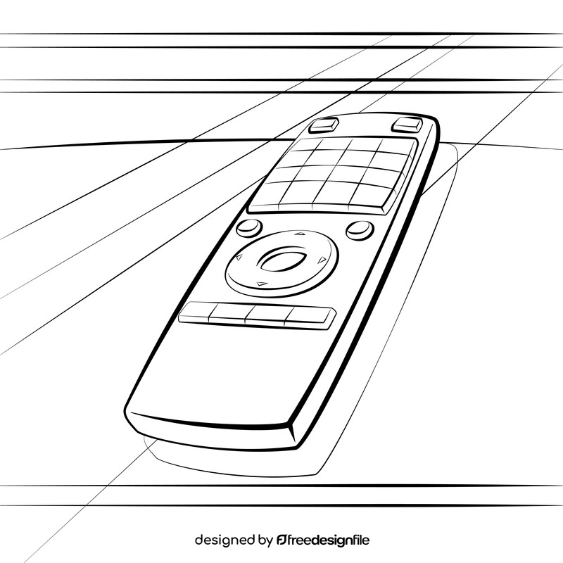 Remote black and white vector