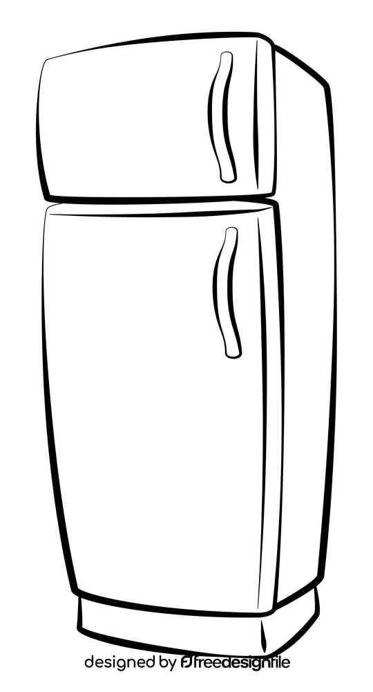 Refrigerator black and white clipart