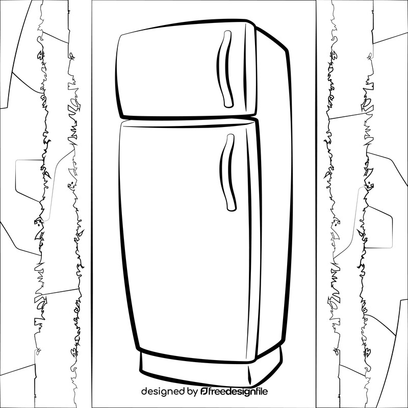 Refrigerator black and white vector