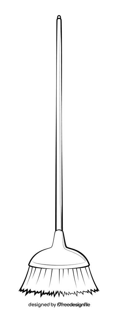 Broom drawing black and white clipart