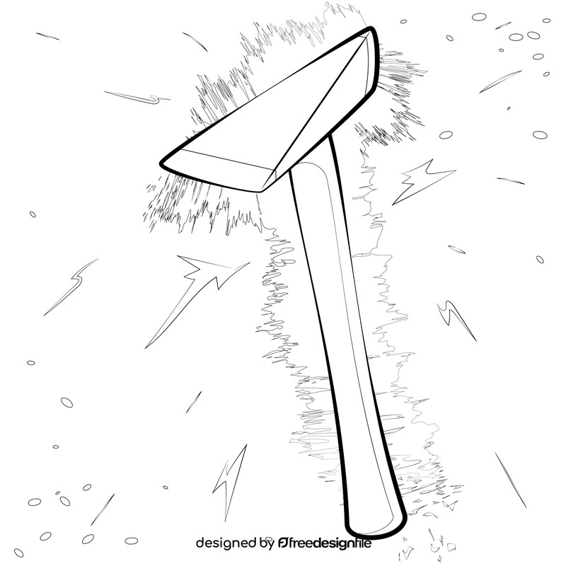 Chipping hammer black and white vector