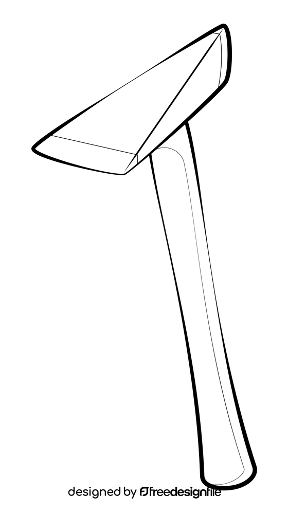 Chipping hammer drawing black and white clipart