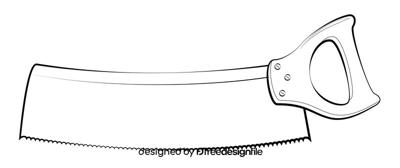 Back saw drawing black and white clipart