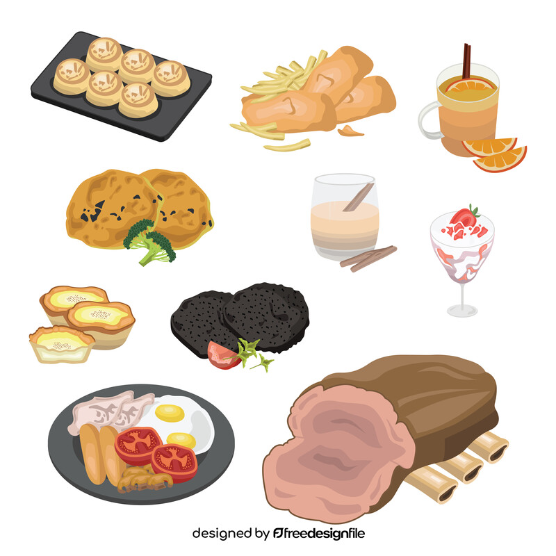 British food set vector