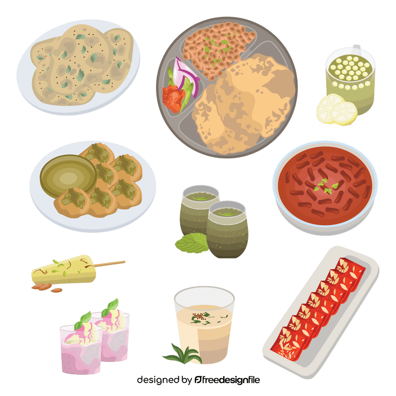 Indian food set vector