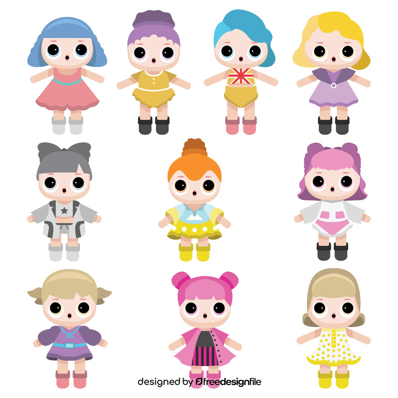 LOL Surprise Dolls set vector