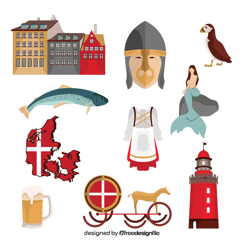 Denmark traditional symbols vector