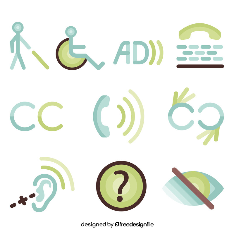 Assistive technology icons set vector