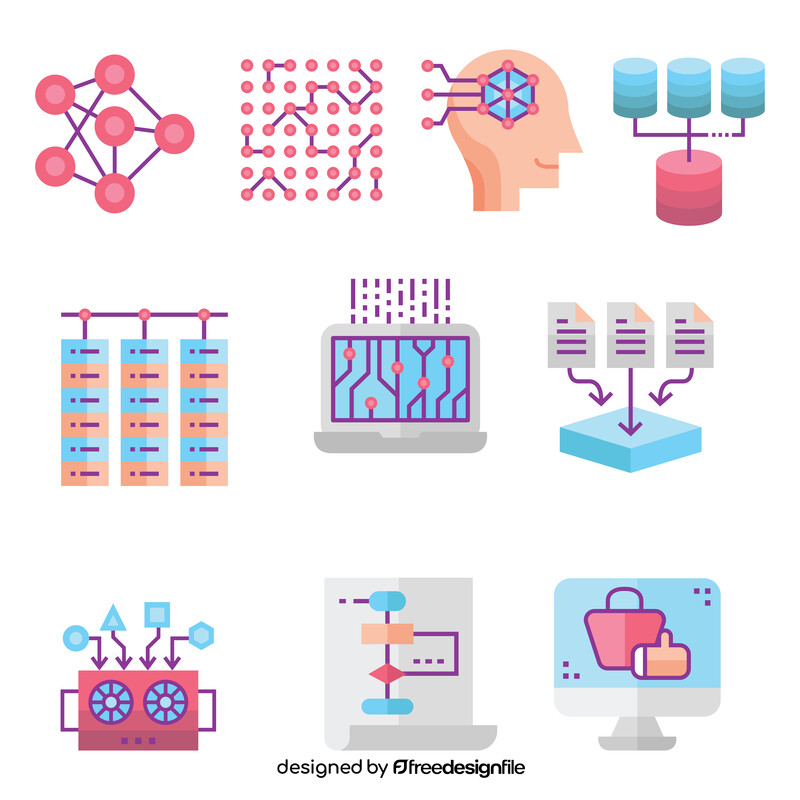 Data Science icon set vector