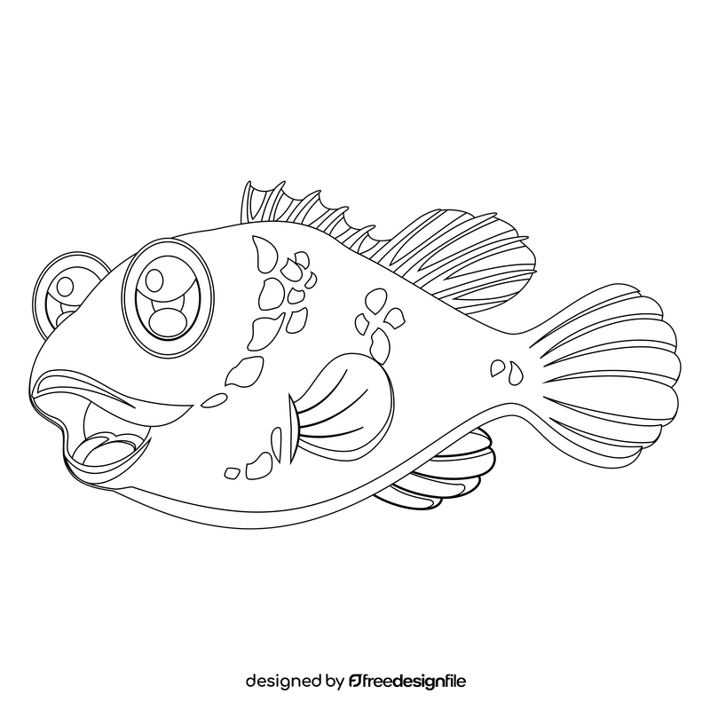 Bluefish black and white clipart