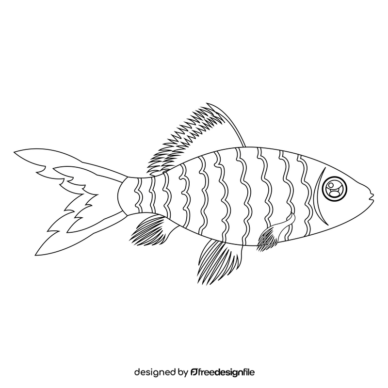 Fish black and white clipart