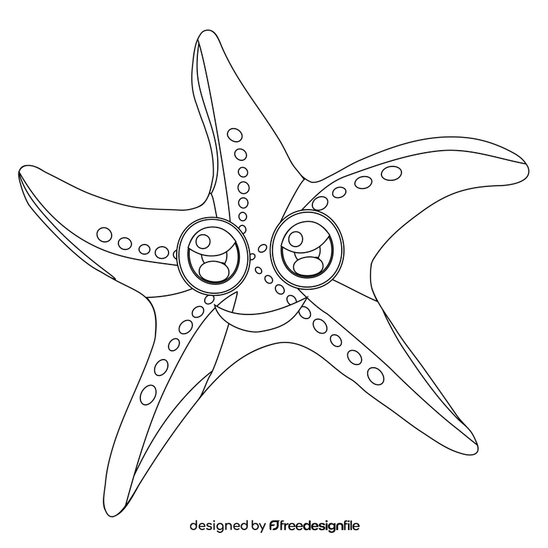 Starfish black and white clipart