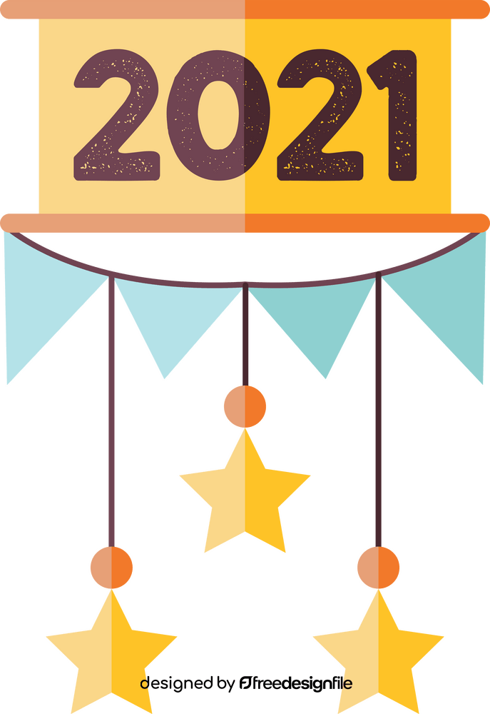 Happy New Year 2021 celebration clipart