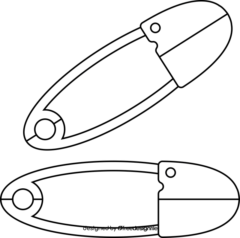 Safety pin drawing black and white clipart