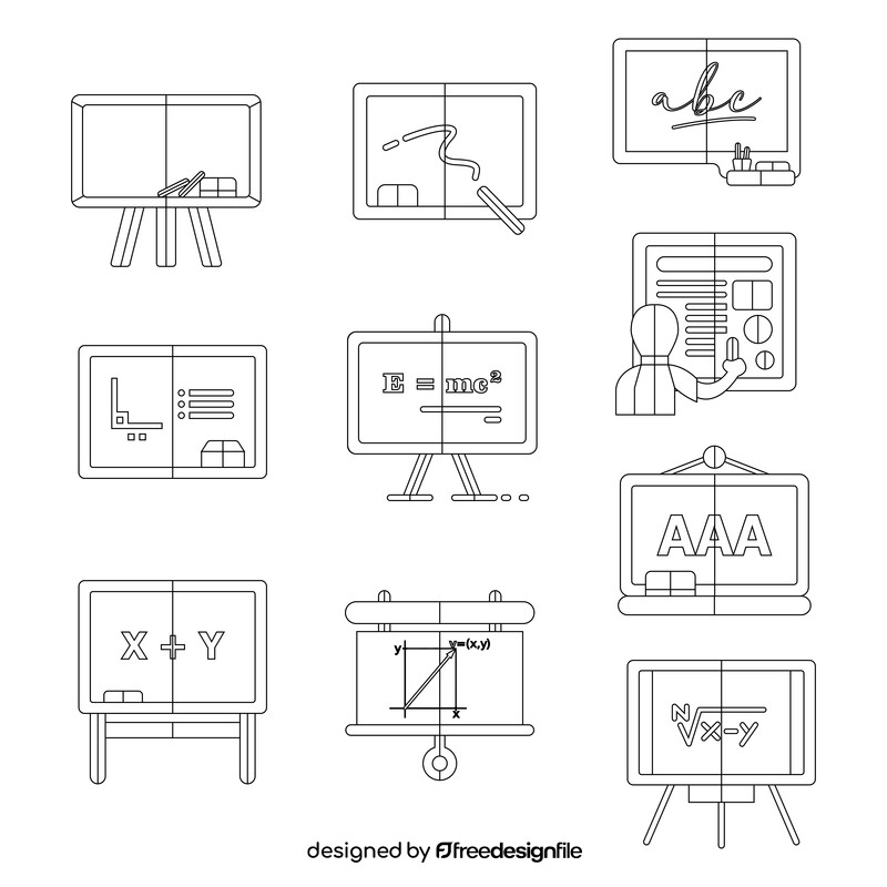 Chalkboard images set black and white vector