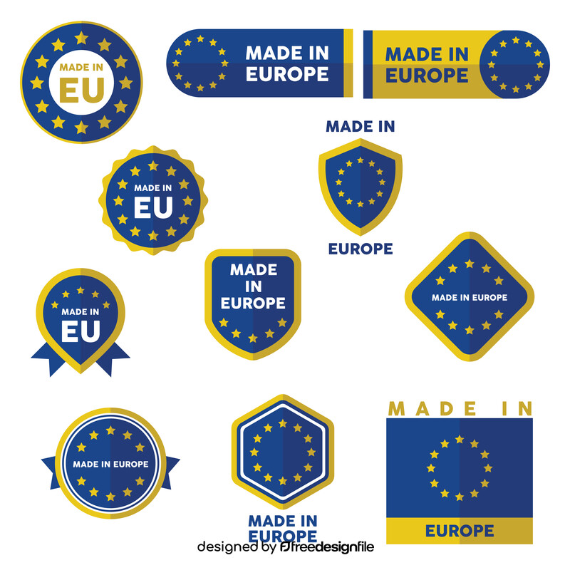 Made in Europe, EU badges set vector