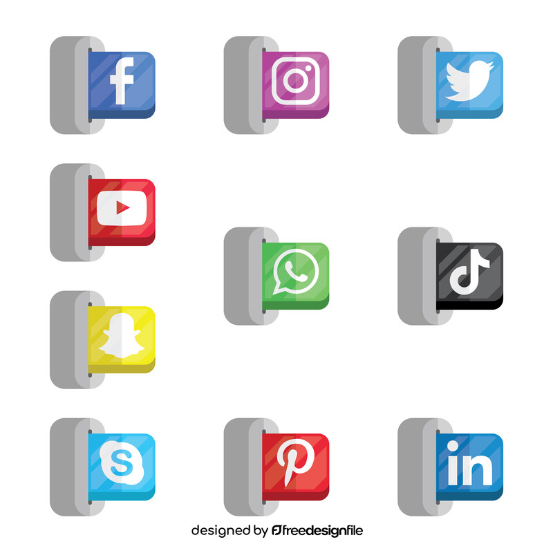 Social media icons set vector