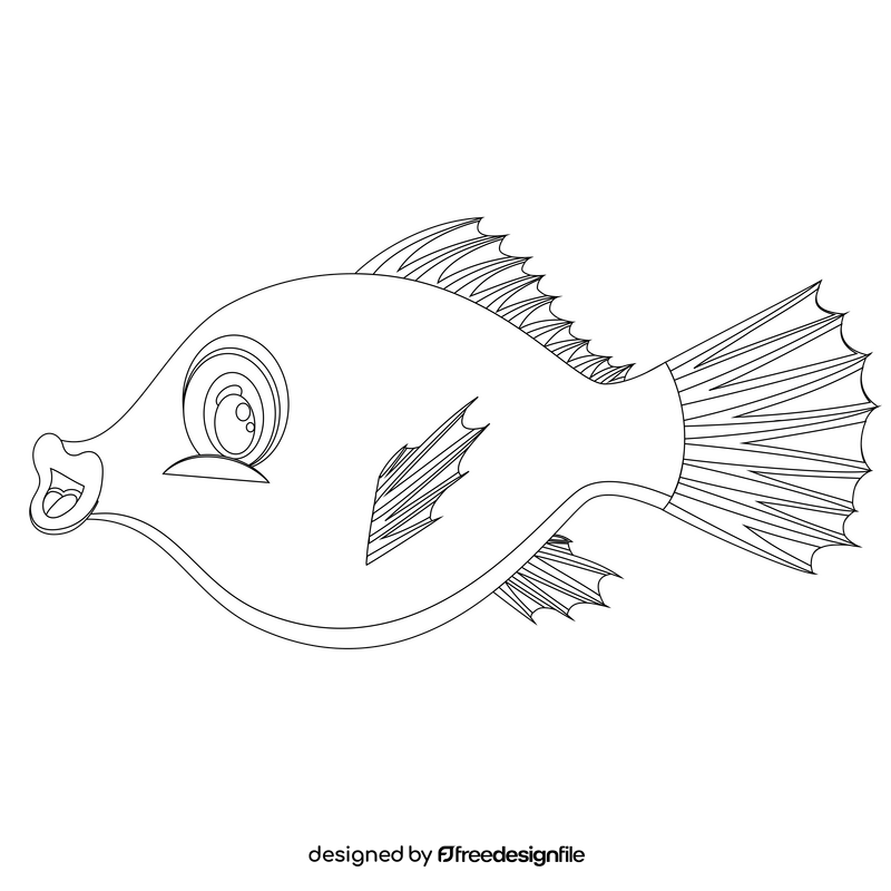 Fish black and white clipart