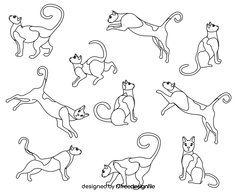 Bicolor cats black and white vector