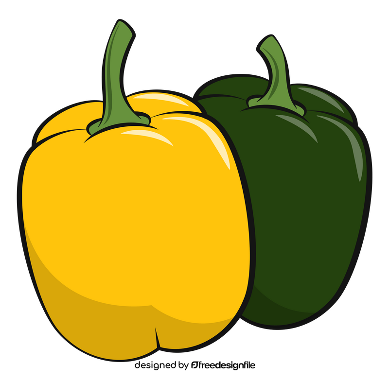 Bell pepper, yellow and green clipart