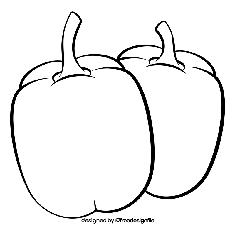 Bell pepper black and white clipart