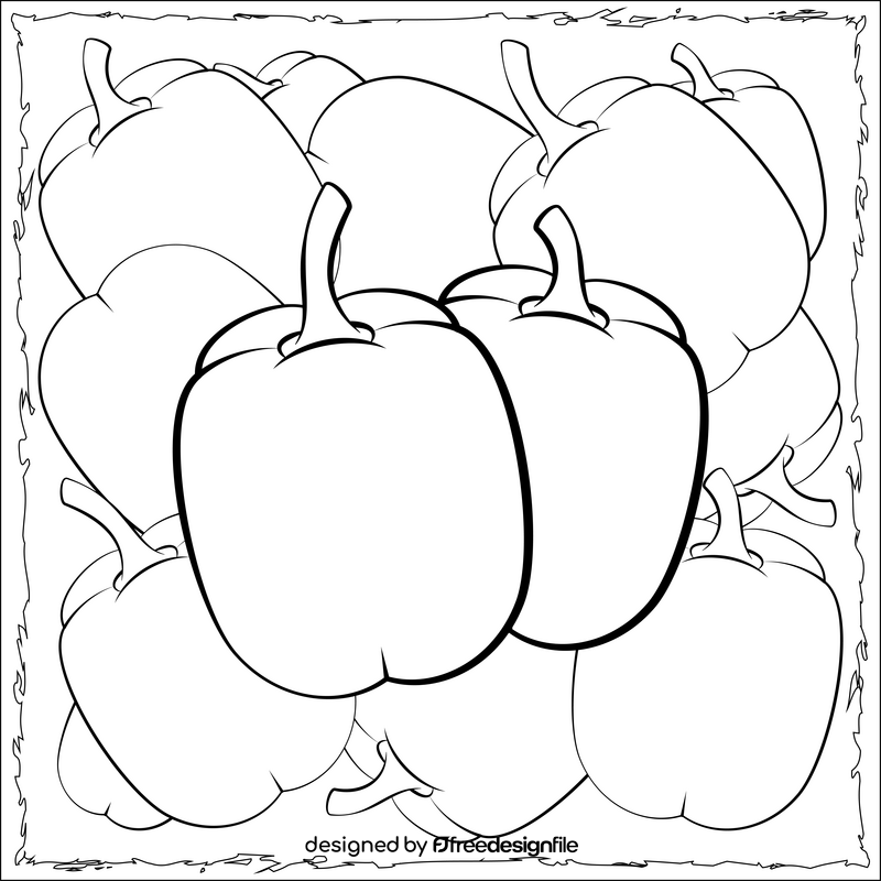 Bell pepper black and white vector