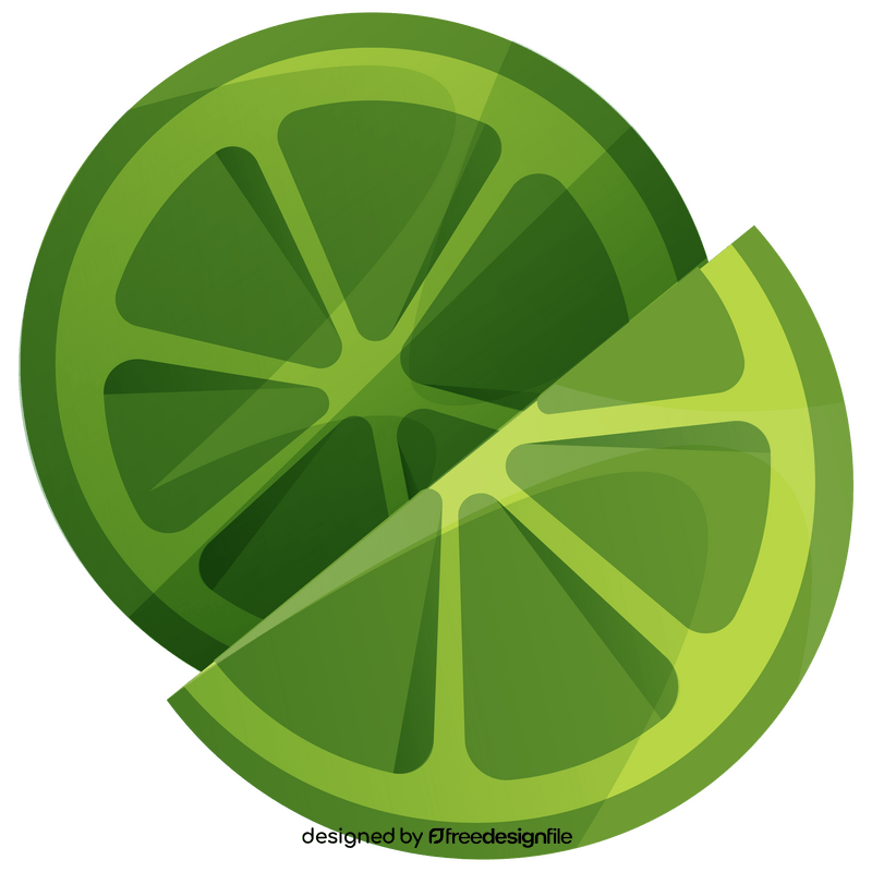 Lime slice circle clipart