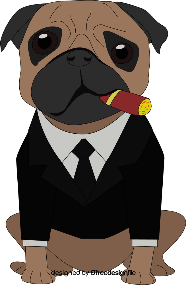 Frank Man in black MIB dog clipart