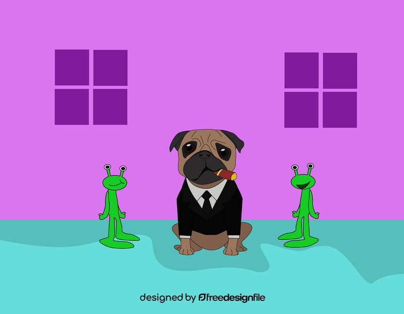 Frank Man in black MIB dog vector