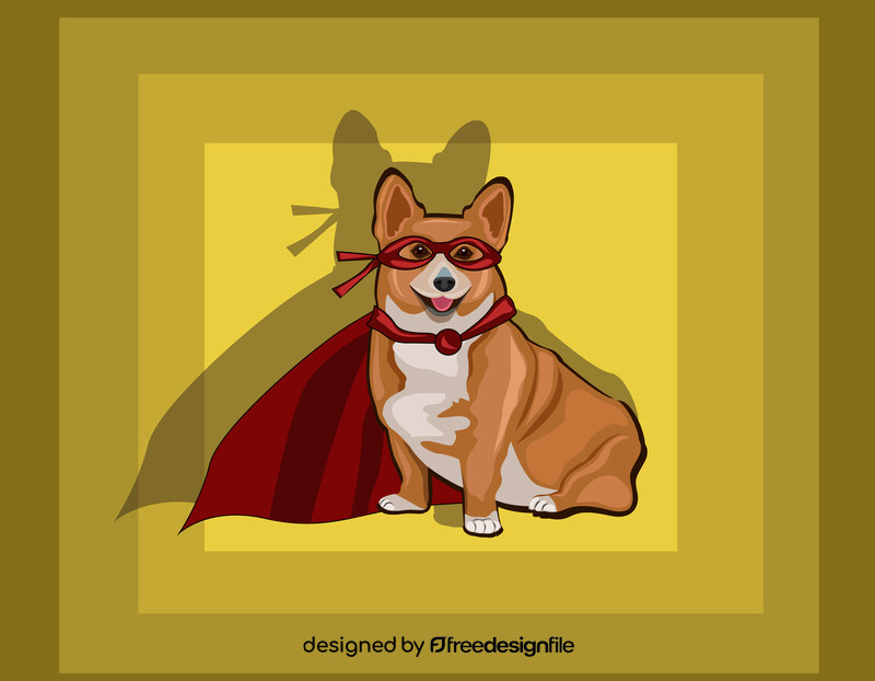 Corgi superhero cartoon vector