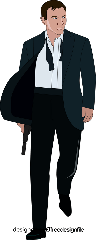 James bond drawing clipart