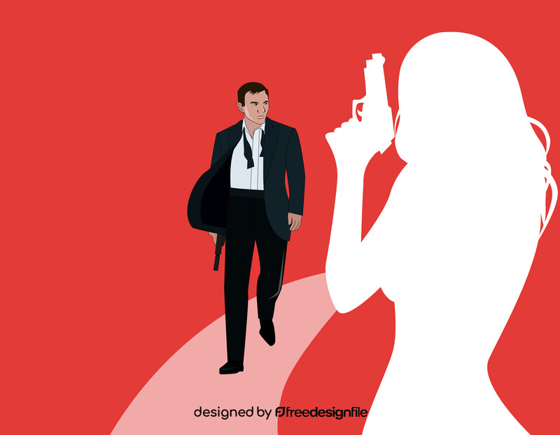 James bond drawing vector