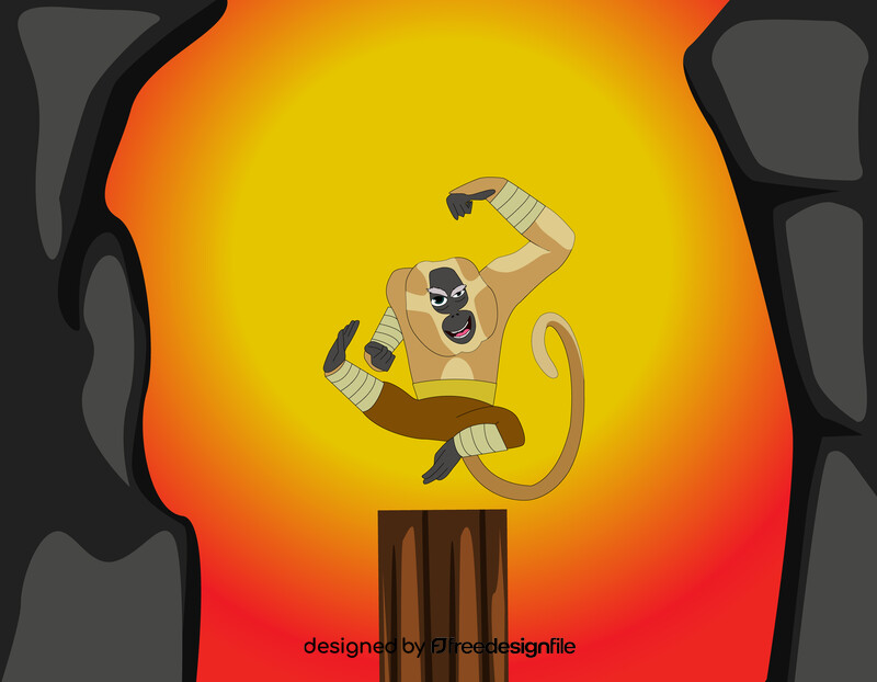 Kung fu monkey drawing vector