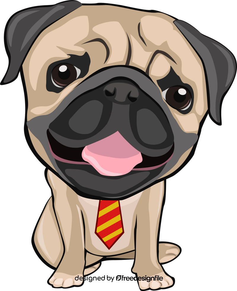 Cute pug clipart