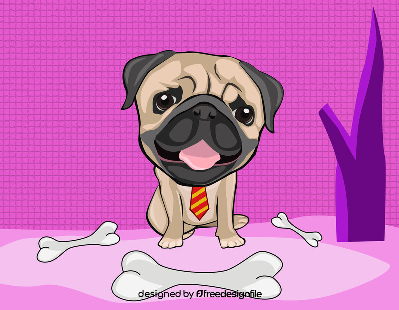 Cute pug vector