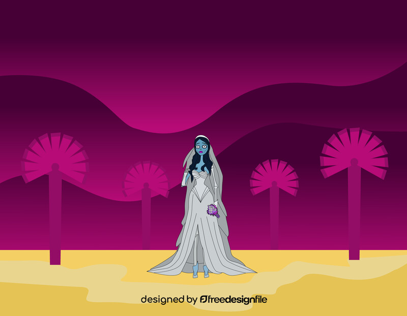 Corpse bride drawing vector