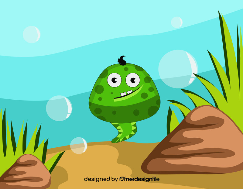 Tadpole cartoon vector