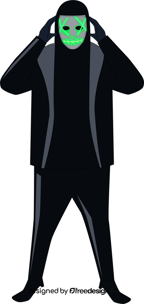 Mask man cartoon character clipart