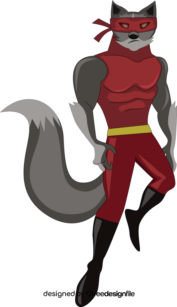 Superhero fox clipart