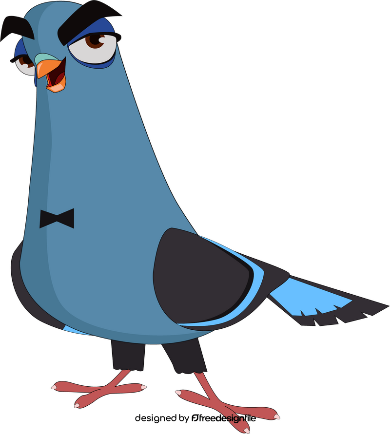 Cute spy pigeon cartoon clipart