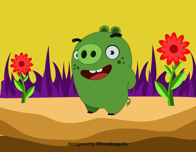 Angry birds baby piggy vector