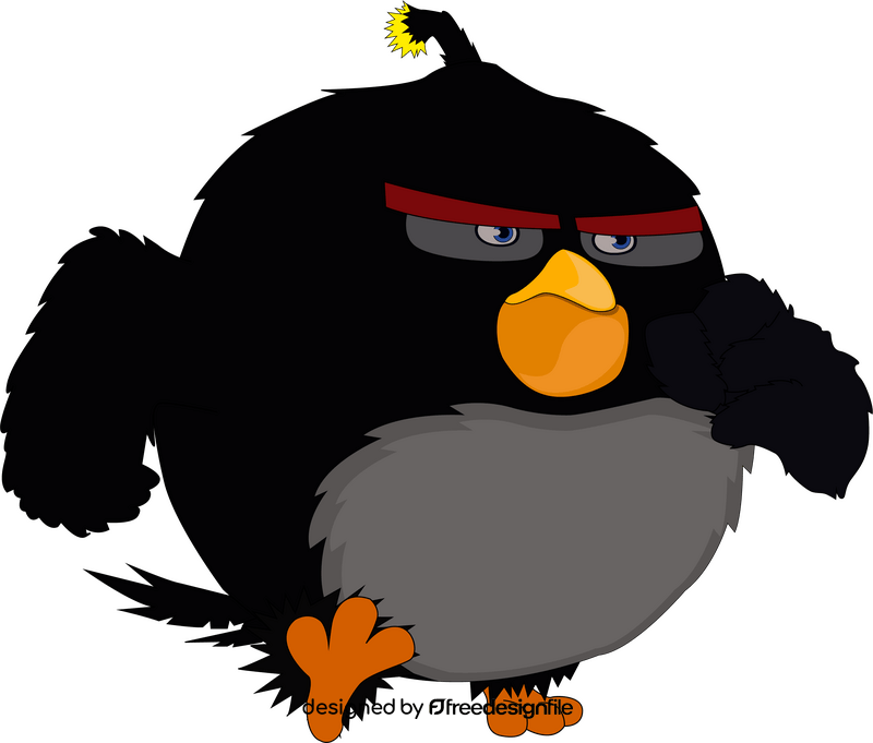 Angry birds bomb character clipart