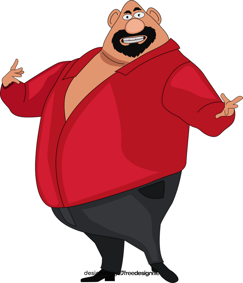 Man with beard drawing cartoon character clipart