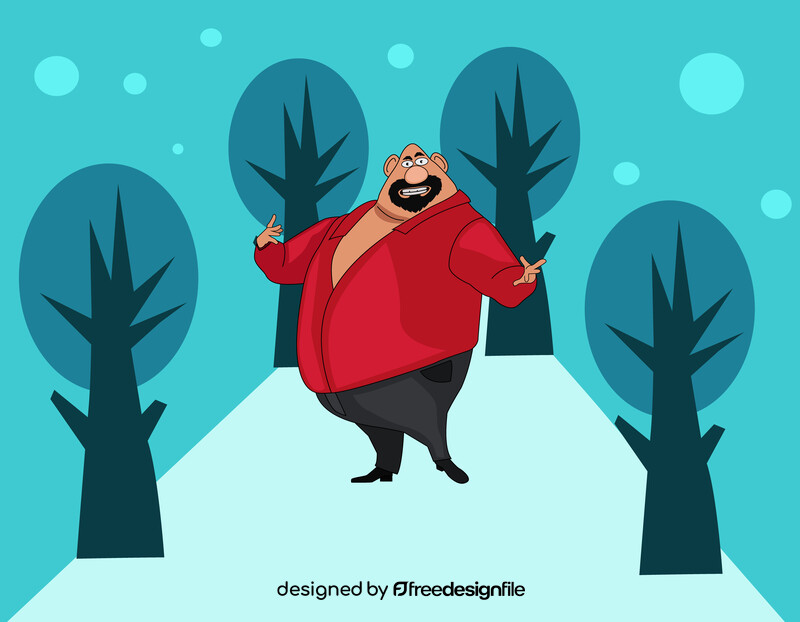 Man with beard drawing cartoon character vector